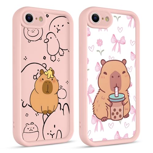 Coque iPhone SE kawaii dauphin et capybara idéale pour ados au quotidien