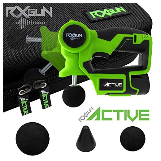 RxGun ACTIVE 3 Percussion Massager Programmes professionnels Sans fil Rechargeable Portable Percussive Deep Tissue Body Muscle Pounding Therapy Vibration Massage Gun