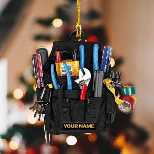 Personalized Electrician Ornament Lineman CSO for Electrician Ornaments for Christmas Tree Electrician Christmas Ornaments Electrician Gifts Power Lineman Ornament Electrician Tool Electric Xmas (E16)