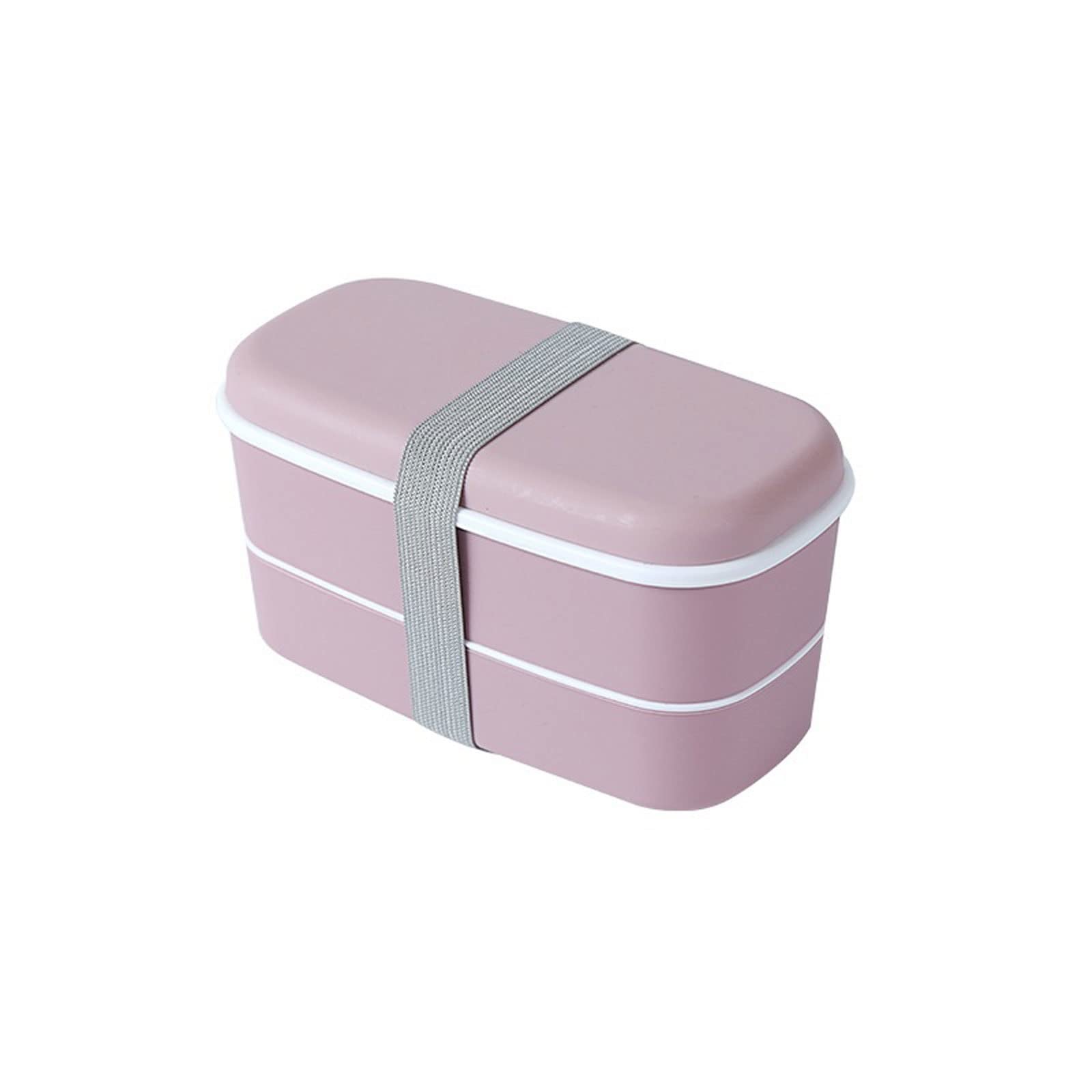 MRKU lunch box Container PP Double-Layer Bento Sealed Leak-Proof Food Storage Container Microwavable Portable Picnic School Office