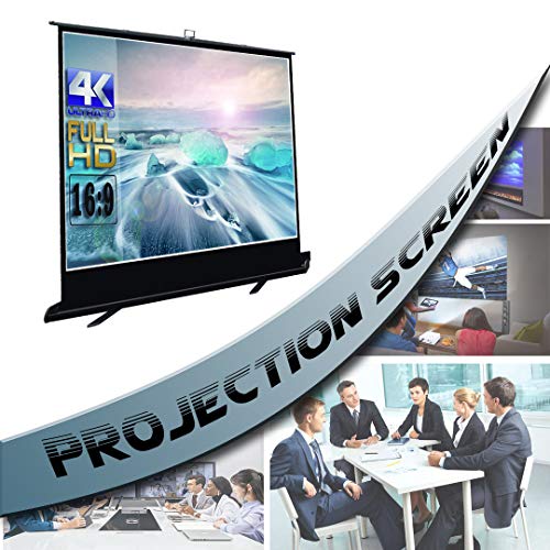 Projektionswand Portable Foldable, 16 : 9 HD Hohe Sättigung Hochwertig Bildqualität Beamer Leinwand Für Heimkino, Unterhalten, Lernen,Black