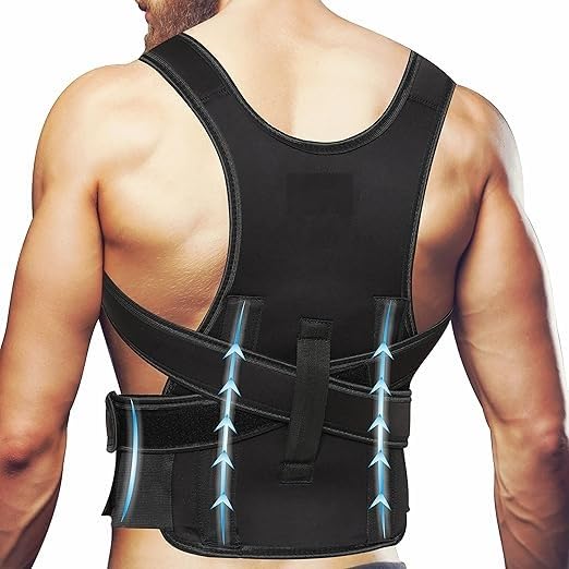 INDUVIA Free Size Posture Corrector For Men And Women Back Support Belt Back Pain Back Straight And Shoulder Support Belt (Universal Size) (Metallic Belt) (Posture Corrector Belt) (1)