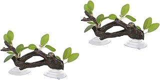 Balacoo 2 Peças De Ramos De Resina Simulada Decorações De Terrário De Répteis Ramo De Canto De Terrário Decoração De Plantas Acessórios De Tanque De Decorações De Tanque Peças