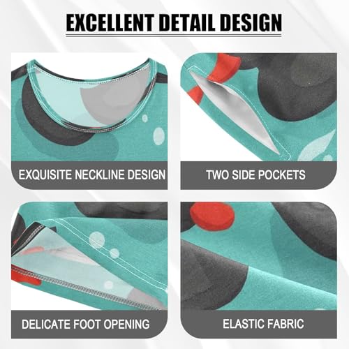 Pajama Sets Short Sleeve Black Ducks Swimming Pattern Soft Cotton Summer Sleepwear 2 Piece PJS Size 5-14T3