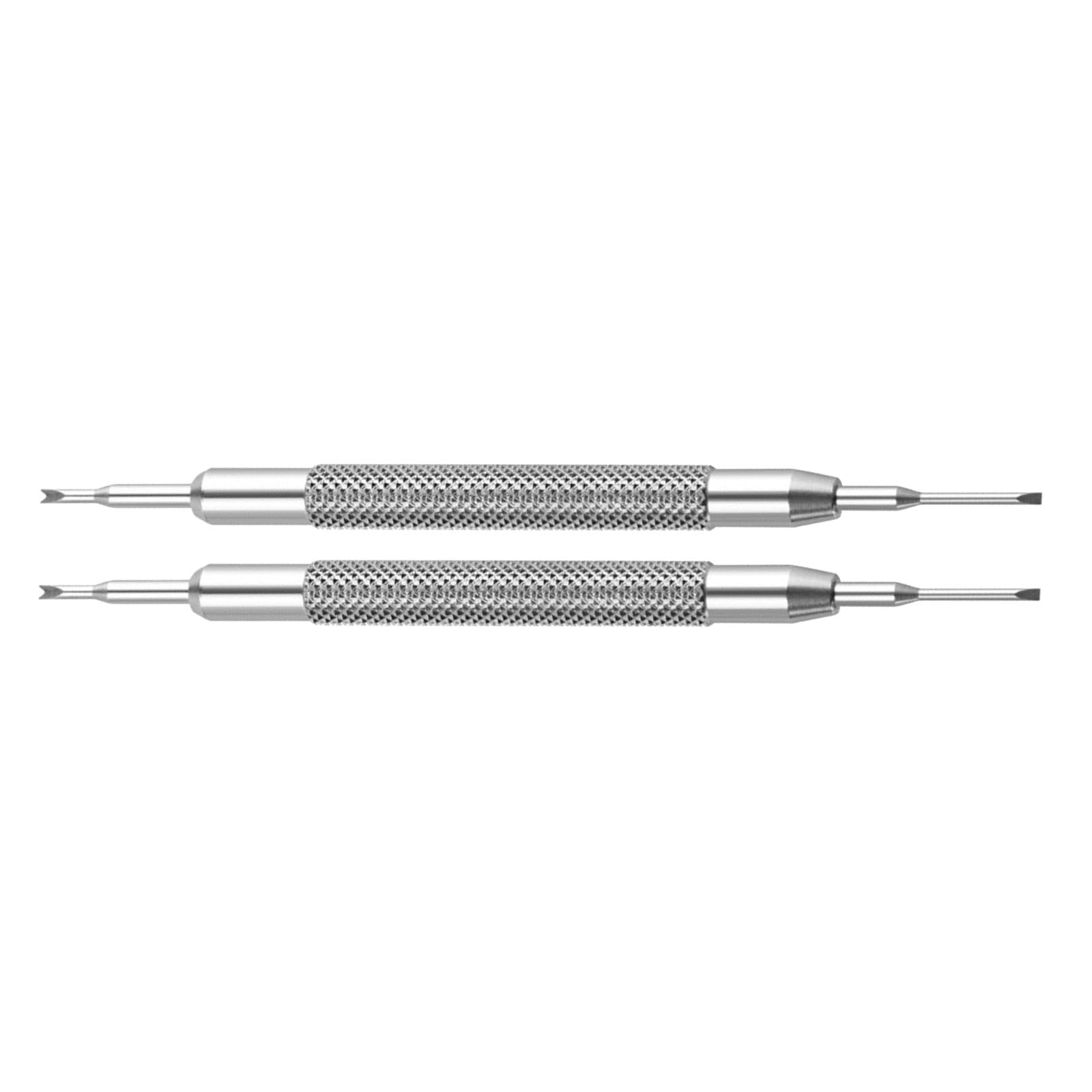 Msioytog 2Pcs Watch Tool Double Ended Screwdriver Interchangeable 1.2Mm V Tip 1.0Mm Flat Heads For Watchmakers Jewelers Hobbyists Stainless Steel Watch