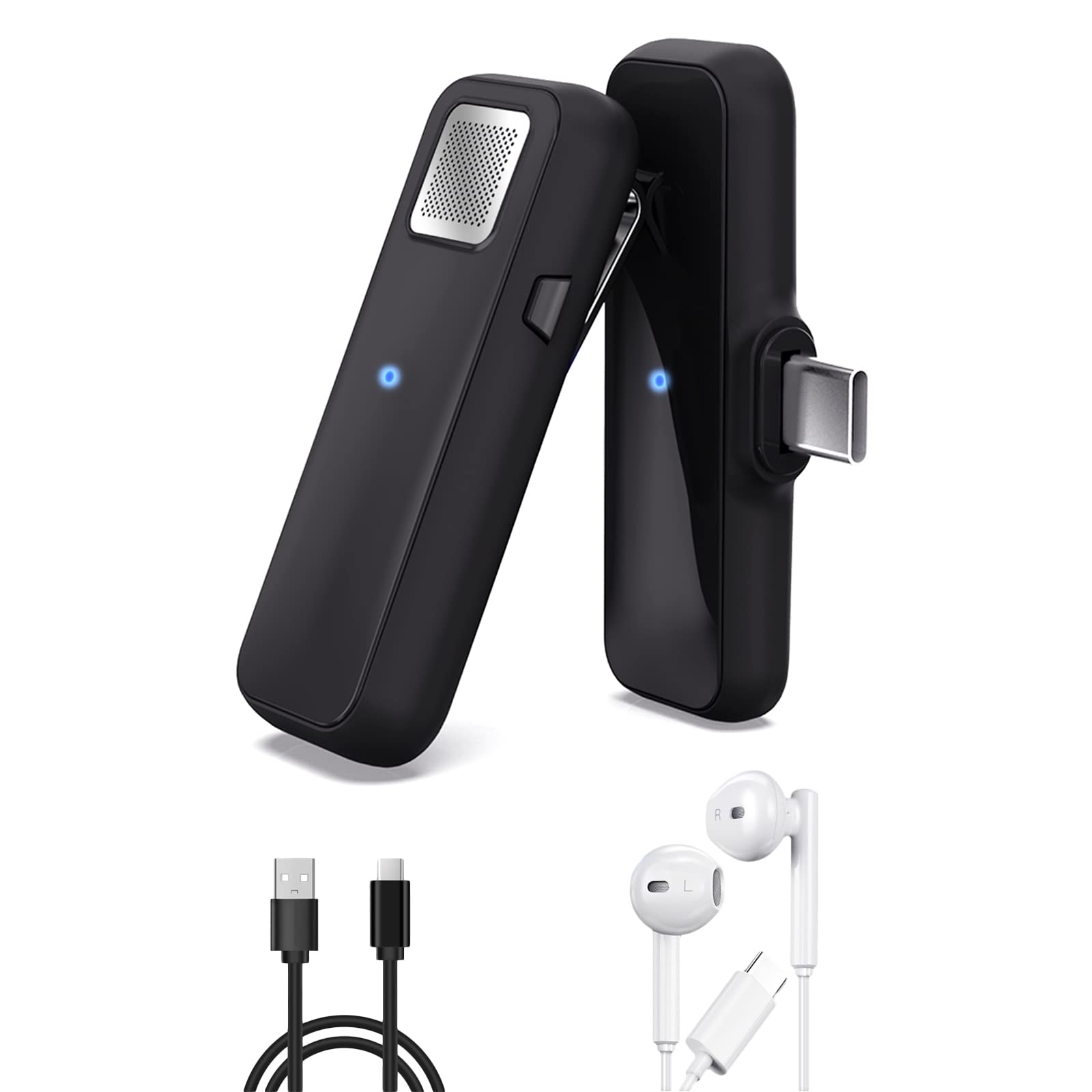 Mini Monitor Wireless Lavalier Lapel Microphone for iPhone, iPad - Cordless Omnidirectional Condenser Recording Mic for Interview Video Podcast Vlog YouTube (for Andriod)