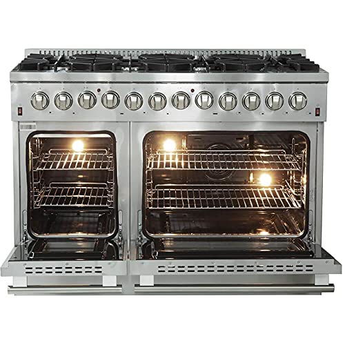 Forno FFSGS6156-48 Galiano Dual Fuel 48 Inch Inch. Freestanding Range 8 Sealed Brass Burners Cooktop - 6.58 Cu. Ft. Double Convection Electric Oven thumb #3