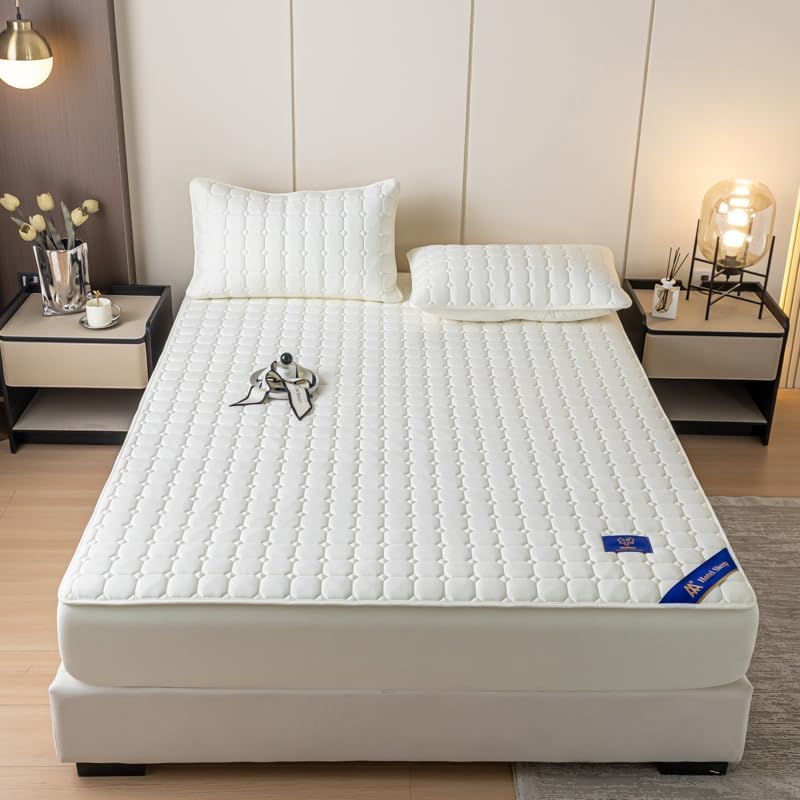 Mattress Protector, Breathable Soft Elastic Fitted Mattress Topper Protector and Cover, Machine Washable, 11 in Deep Pocket (White,King 78"x80")