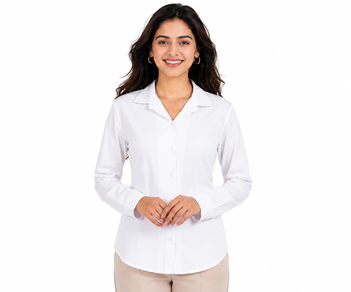 Formal Shirt for Women Cotton Full Sleeve Collared Regular Fit Office Wear Shirt Business Casual Professional Work Wear Button Down Western Top for Woman-image-44