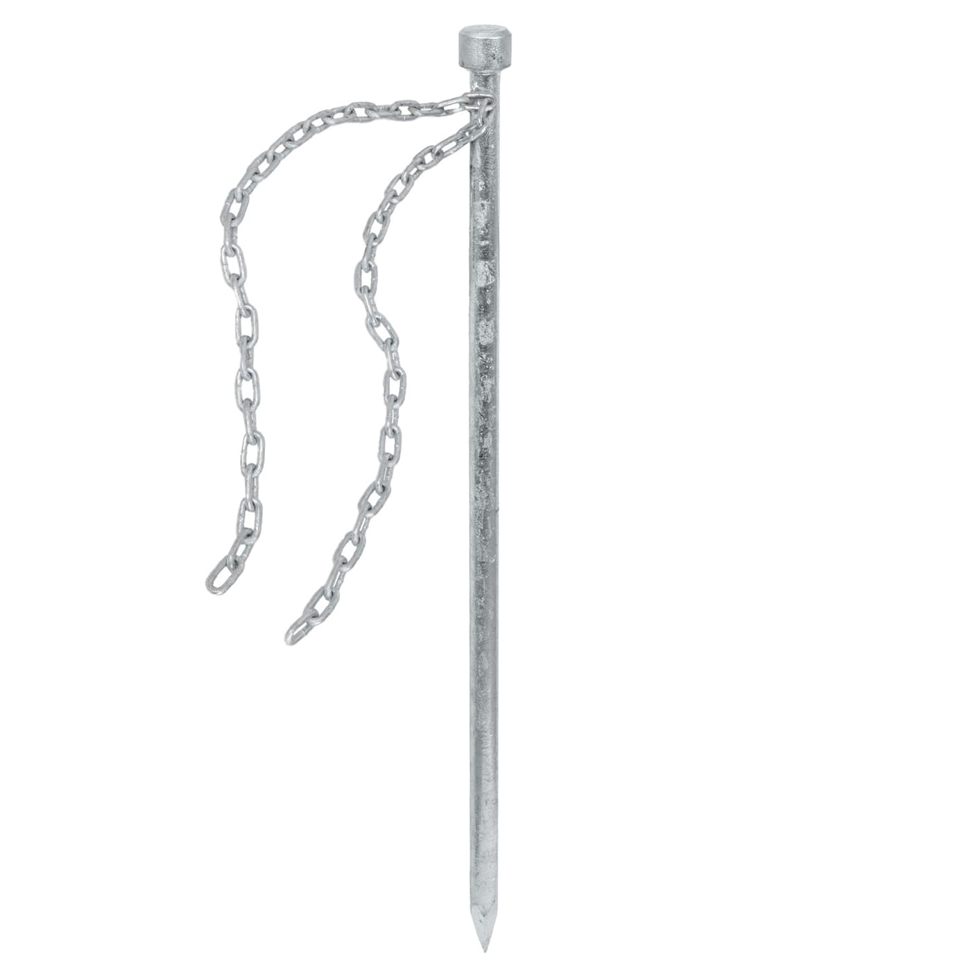 VOSS.farming 3X Erdanker 2,5x80cm mit Kette und Schäkel verzinkt Sturmanker Weidezelt Sicherung