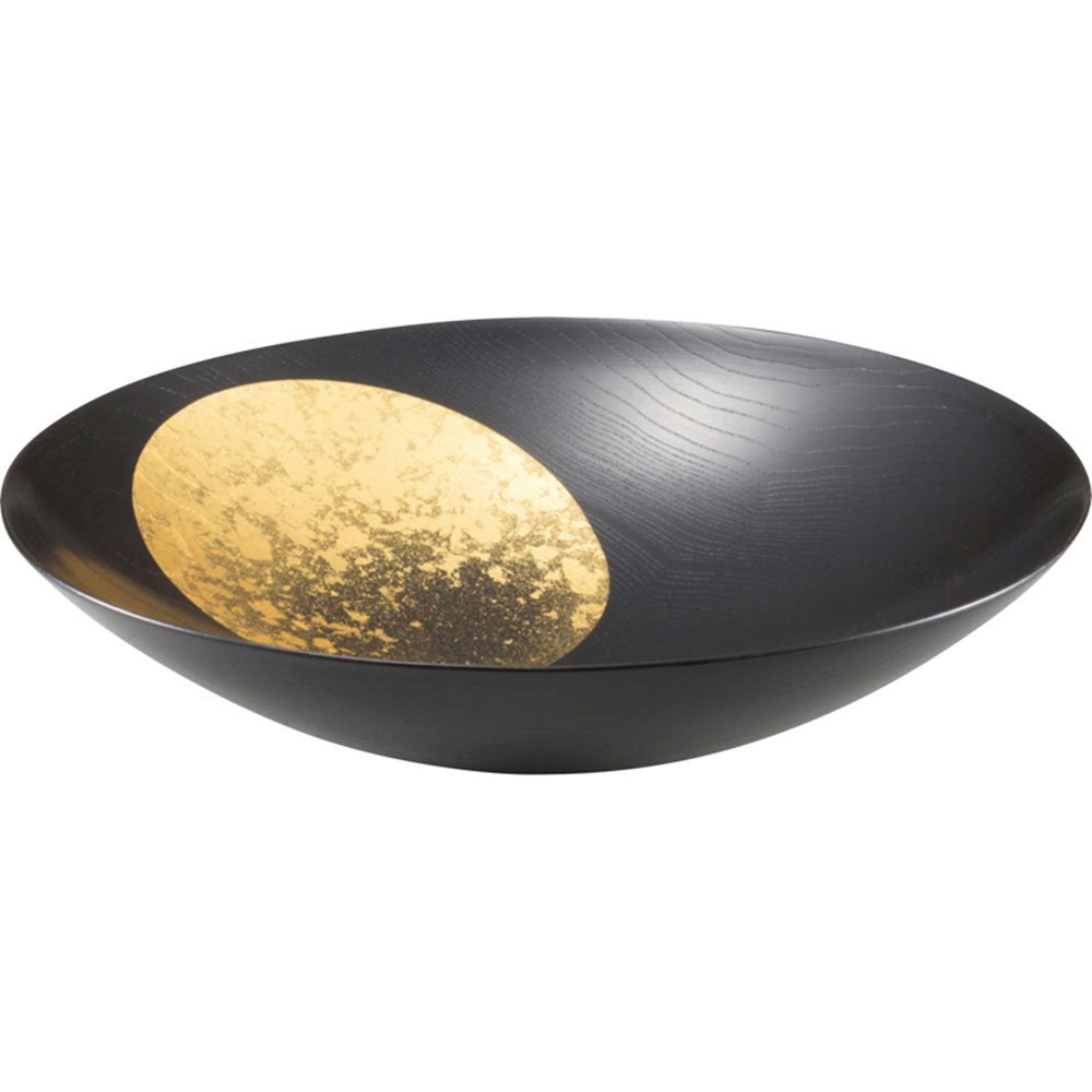 Amazon.co.jp: 箔一 おぼろ月 ボウル 8寸 漆 φ24×5.6cm A101-06003