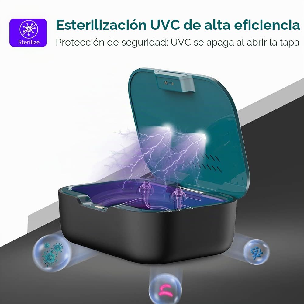 Secador Automático Multifuncional de Audífonos Ultra Violeta C(UVC) Con 2 Temperaturas y 2 Modos de Trabajo Accesorio para el Cuidado de los Audífonos