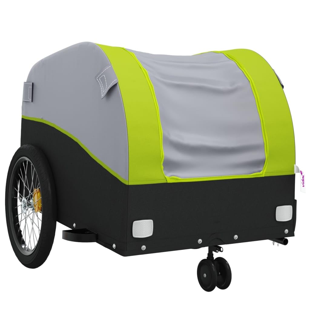 Remolque de hierro negro y azul, remolque de carga con tela Oxford, x x, capacidad de carga, barra de remolque, bandera de seguridad para equipaje, compras, camping