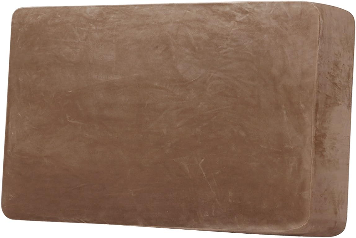 LINGKY Sofa Seat Cushion Cover, Sofa Cushion Slipcovers Stretch Velvet, Universal Non-Slip Couch Cushion Covers Replacement for Individual Furniture Protector (Camel,2 Seater)