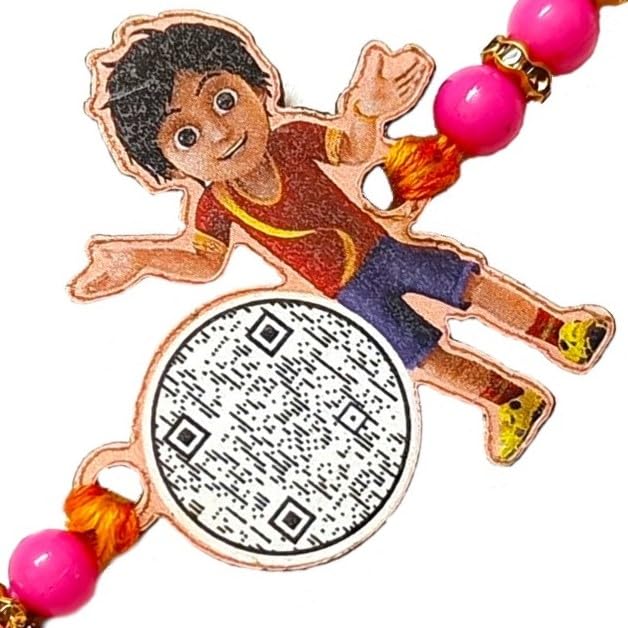 Velour Shoppe Cute Cartoon Shiva Qr Scan Youtube Video Rakhi For Bhai With Roli Chandan Chawal Mishri Pack For Chocolaty Chota Brother Bhaiya-image-18