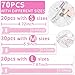 70pcs Cable Ties Reusable Pink Wire Ties Cable Management Cord Ties Reusable for Electronics Hook and Loop Cable Ties for Computer 4 6 8 Inch