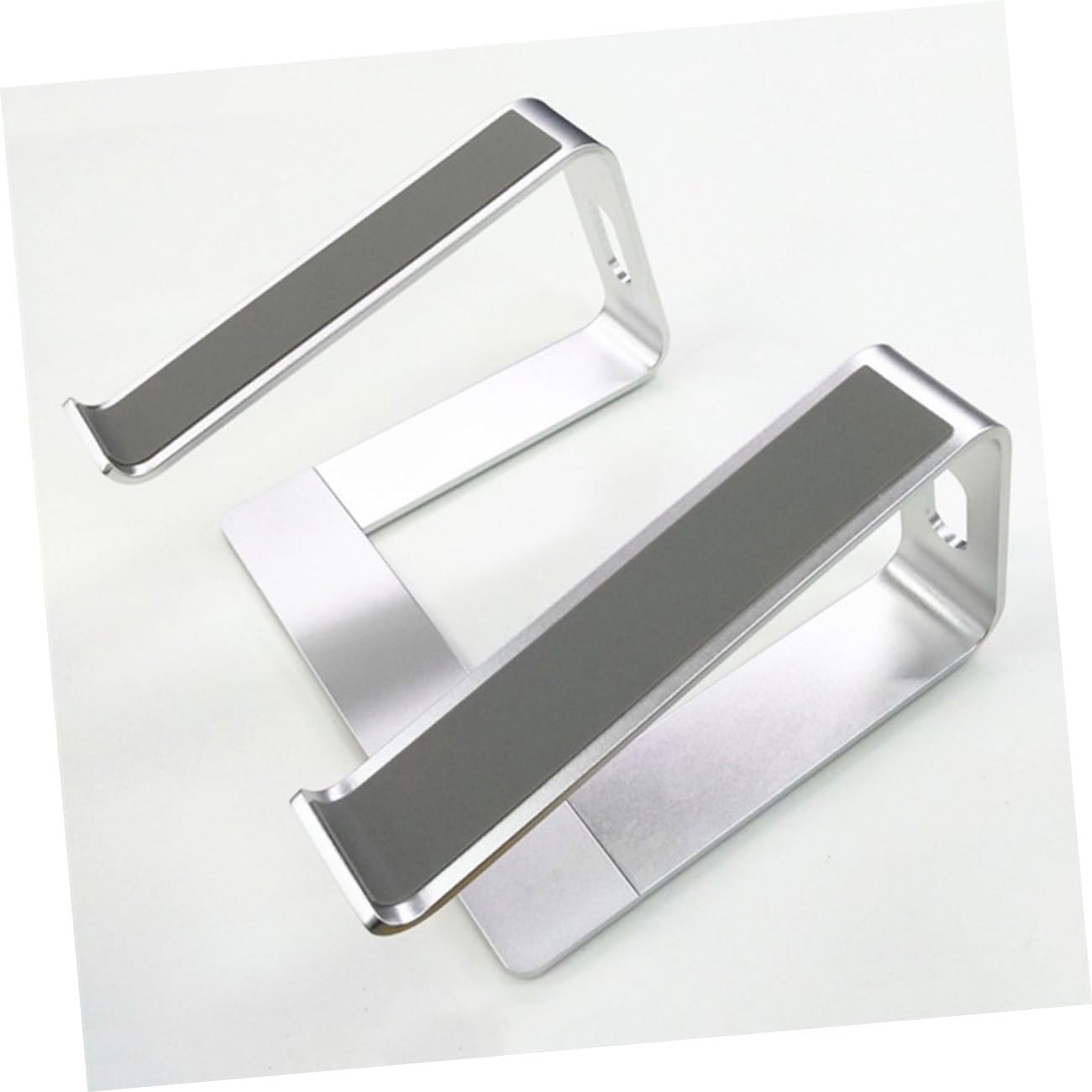 Soporte Ventilado de Aleación de Aluminio para Portátil Plata | Almohadillas Antideslizantes Protectoras, Diseño Ligero, Uso en Oficina y Restaurante