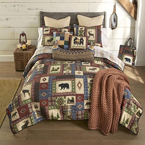 Donna Sharp King Bedding Set - 3 Piece - Forest Grove Lodge Quilt Set With King Quilt And Two King Pillow Shams - Machine Washable #TOP1