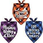 3 pack happy halloween dog bandanas classic plaid fall thanksgivng christmas xmas holiday pet bandanas scarf triangle bibs kerchief gift set costume decoration for small medium large puppy dog cat pet 8 51zlaqbfmjl. Sl500. Ss150