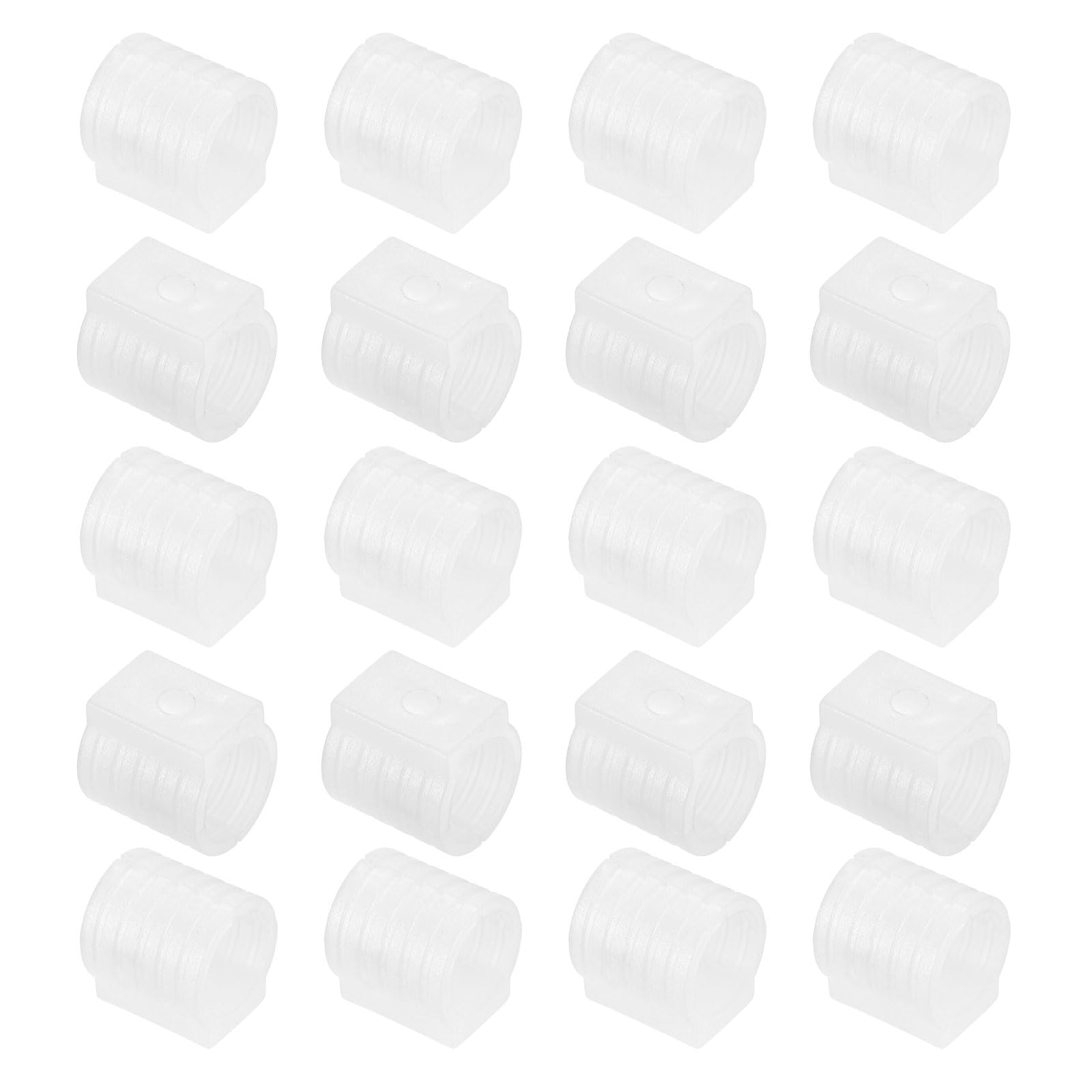 sourcing map 20Pcs Chair Leg Caps, 19mm Dia. U-Shaped Office Chair Floor Protectors, Plastic Glide Caps for Metal Chair Feet, Anti-Slip Furniture Pads for Hardwood Floors, White