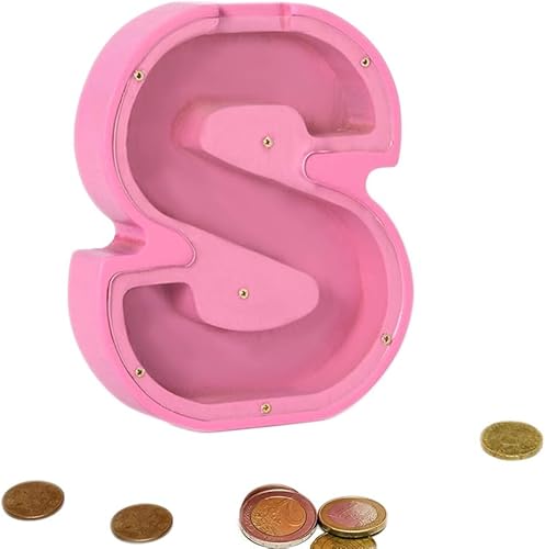 Banco de dinero de madera con letras coloreadas, banco de monedas con texto grabado, caja de dinero de madera, regalo para niños, regalo de Navidad,