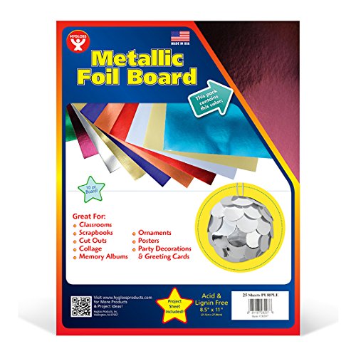 Hygloss Metallic Foil Board Sheets, Purple, 8.5 x 11-Inch - Image 2