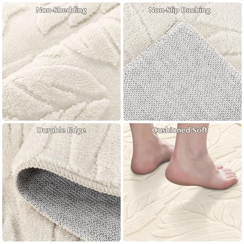 Tapete Beige 5x7 para Sala, Antideslizante y Lavable miniatura 3