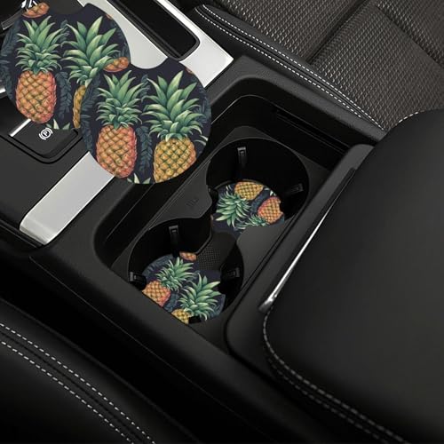 Portavasos de coche redondo universal 2 piezas negro miniatura 1