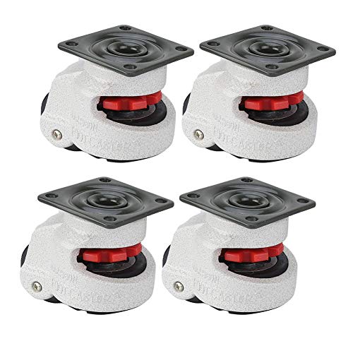 Preisvergleich Produktbild FTVOGUE Schwenkräder 4Stück 1.5"Retractable Leveling Caster Industriemaschine Schwenkrolle 330lbs Kapazität