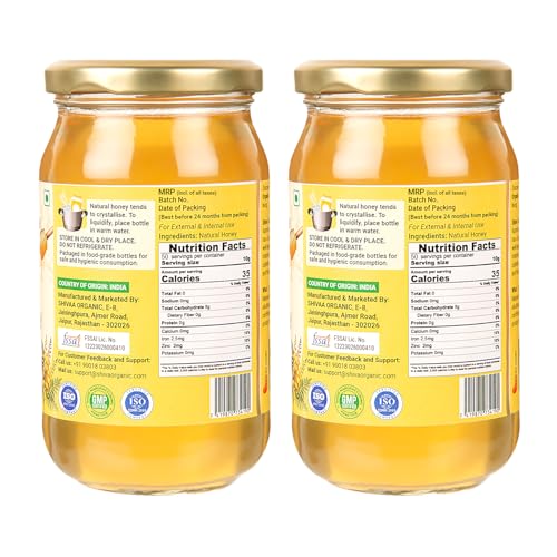 Image of Shiva Organic Kashmiri Acacia Honey, 1 kg |100% Raw and Pure|Natural and Original|No Added Sugar|Fresh Kashmir Honey|Unprocessed Honey