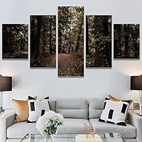 SIGNWIN 5 Panel Canvas Wall Art Rustic Woods for Home Decorations Ready to Hang - 60