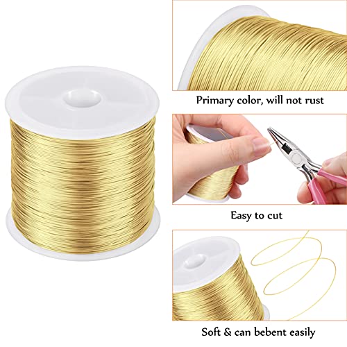 mikimiqi jewelry wire - 328ft 26 gauge tarnish resistant copper 04mm x 100m gold