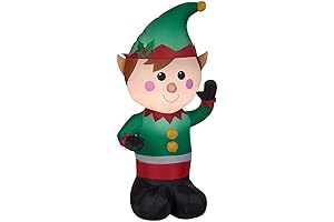 Elf Inflatable Lighted Waving Christmas Cheer