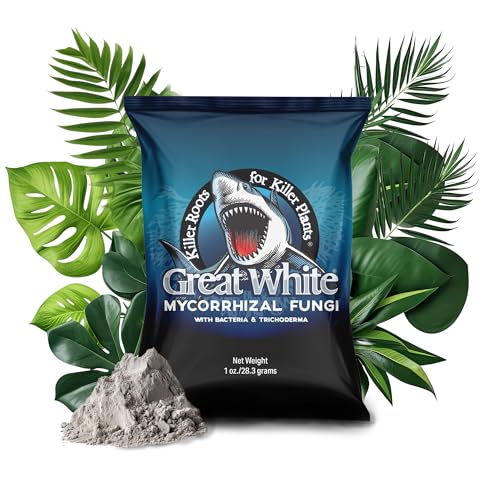Great White Mycorrhizal Fungi 1 oz Beneficial Bacteria for Plant Growth Root Stimulator Concentrated 3-in-1 Formula by Plant Success (1 oz)