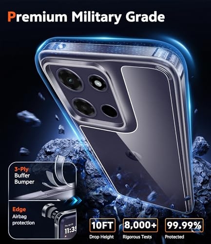 Image of FNTCASE for Motorola Moto G-Power-5G-2026 Case: for Moto G Power 2025 Case Clear Slim Anti Yellowing Cell Phone Cover - Rugged Shockproof Protective Bumper Transparent Cases(Clear)