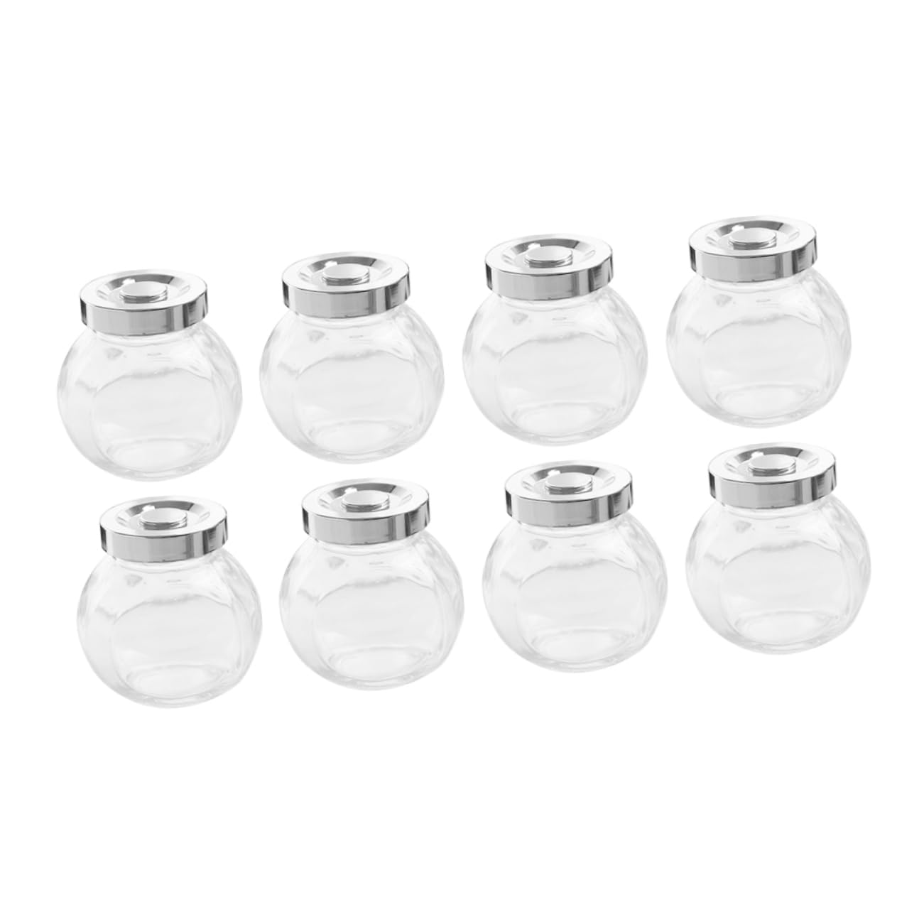 SHOWERORO 8 Stück Glas Vorratsgläser Mit Luftdichten Deckeln Transparente Vorratsbehälter Aus Langlebigem Glas Für Trockene Lebensmittel Kaffee Tee Und Snacks