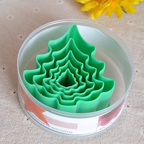 Buy Green christmas tree cutter cookie cutter 5 pieces box Online at