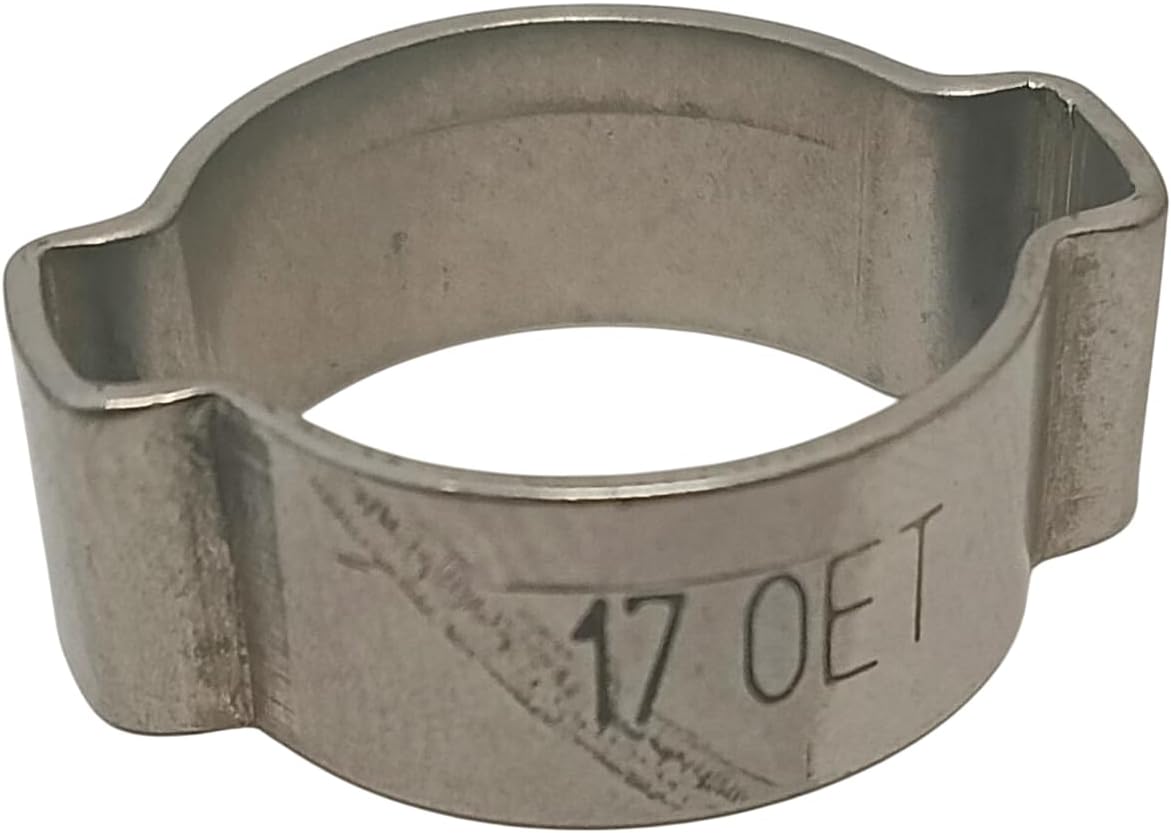 OCS Parts - Oetiker 151 2-Ear Ear Clamps, 151 Stainless Steel, 17 mm Size, Includes OCS Parts 2-Year Warranty (50-Pack)