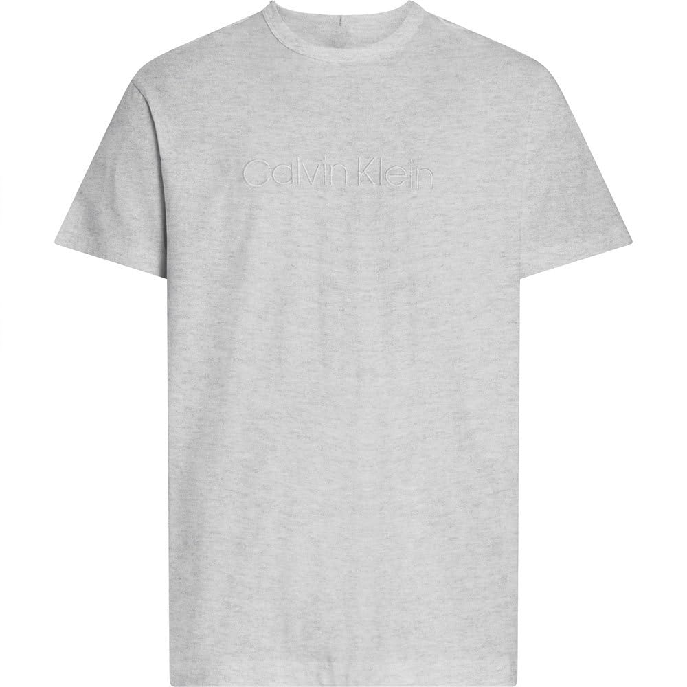 Calvin Klein Men’s Short Sleeve Crew Neck T-Shirt, Grey (Grey Heather), XL