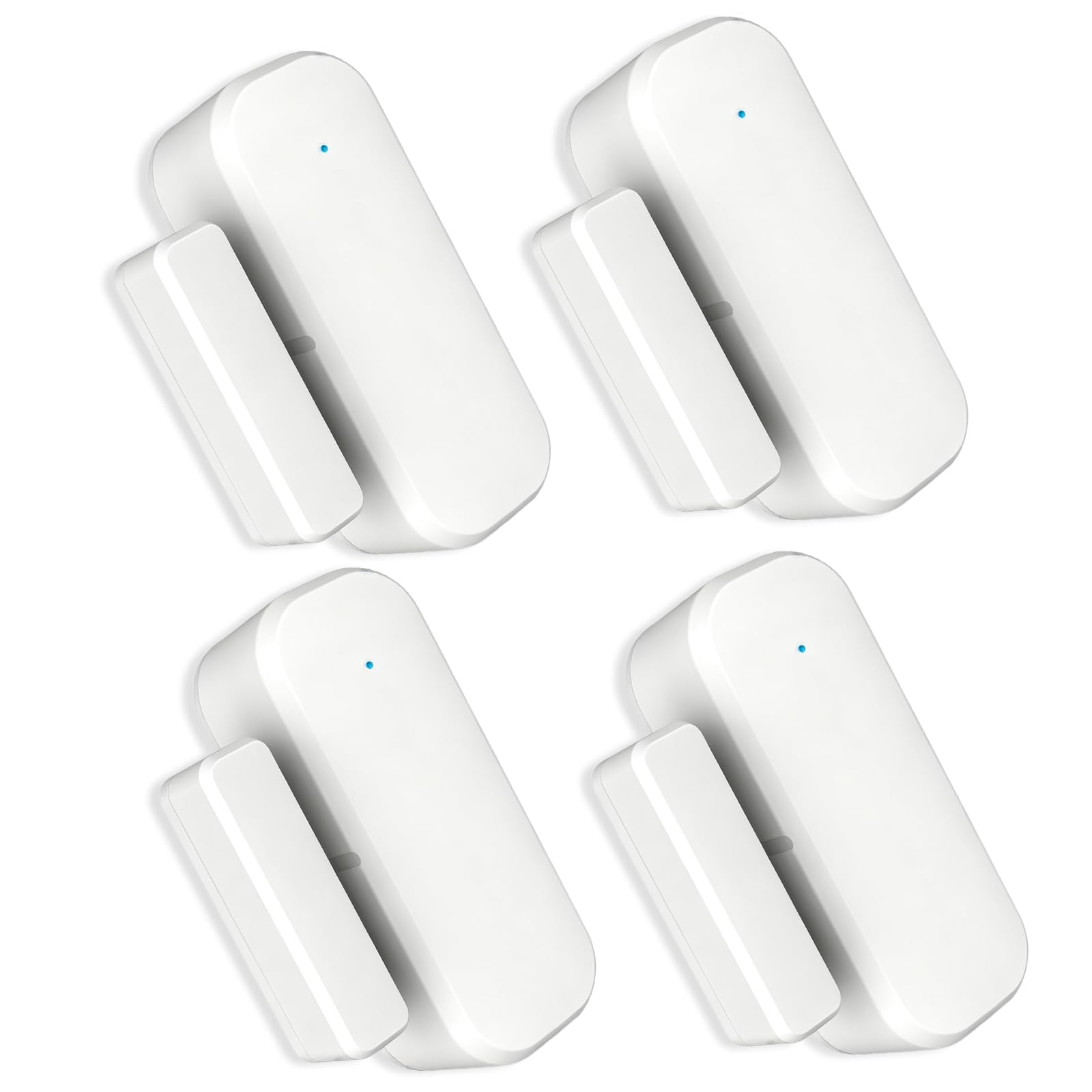 4 Stück Tür- und Fenstersensor, Zigbee Tür Fensterkontakt Smart Home, Intelligenter Fensterkontaktsensor, Drahtlose Home Security Alarmanlage mit Sabotagealarm kompatibel mit Alexa und Google Home