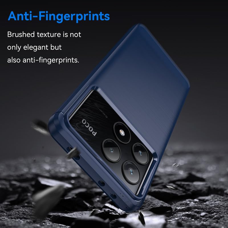 Image of Hybrid Carbon Fiber Back Case for Poco X6 Pro (Blue)