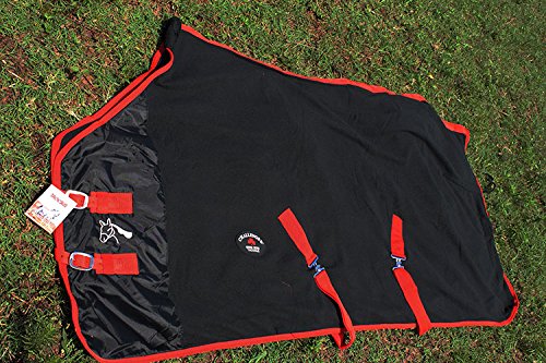 Image of Black Polar Fleece Moisture-Wicking Cooler Horse Exercise Sheet 78 inches Solid Pattern by Challenger