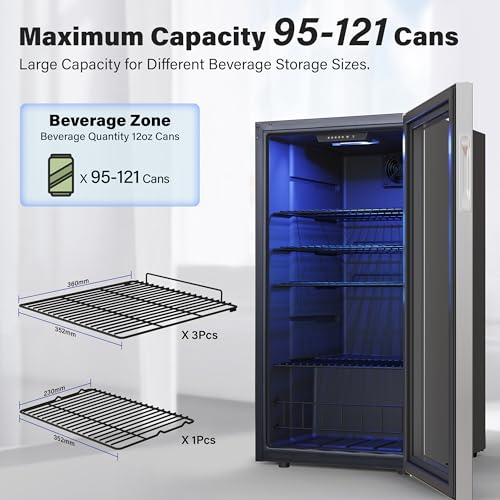 Yeego YE-YEG-BSJC88 3.1Cu.Ft Beverage Refrigerator Cooler, 121 Can Mini Fridge thumb #1