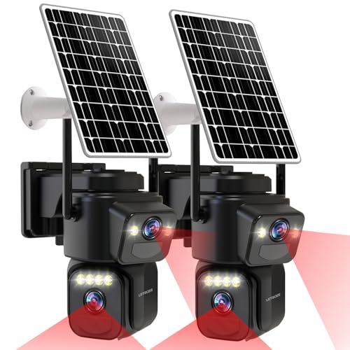 LETSCEE Security Cameras Outdoor WiFi,5G/2.4G Cameras for Home Security Solar Power with Dual Lens,Motion Detection,Night Vision,2-Way Audio,Weather Proof,No Subscription Fee