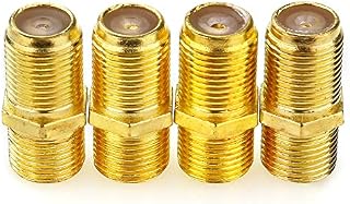JEEUE Gold plating F Type Connector Satellite Cable Female to Female Coupler Joiner Gender Changer Connectors Adapter -4PCS