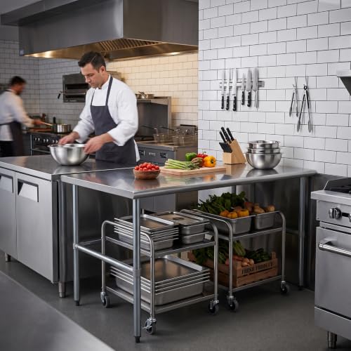 Image of AmGood Stainless Steel Work Table | Metal Utility Table (60 inch Long x 36 inch Deep)