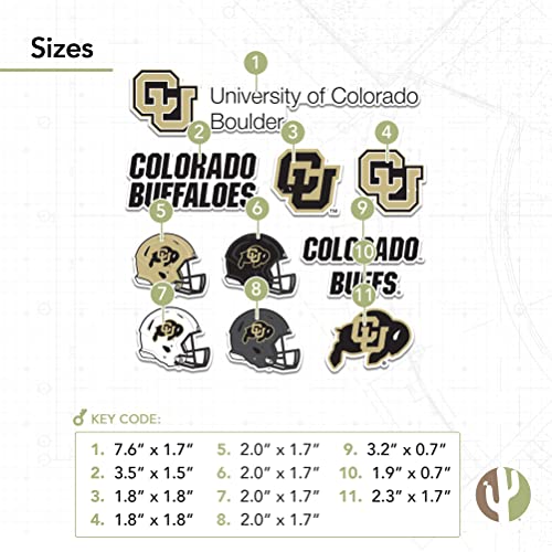 Desert Cactus University of Colorado Sticker Buffaloes Buffs Vinyl Decals Laptop Water Bottle Car Scrapbook Sheet T2 (Type 2) by Desert Cactus - Image 3