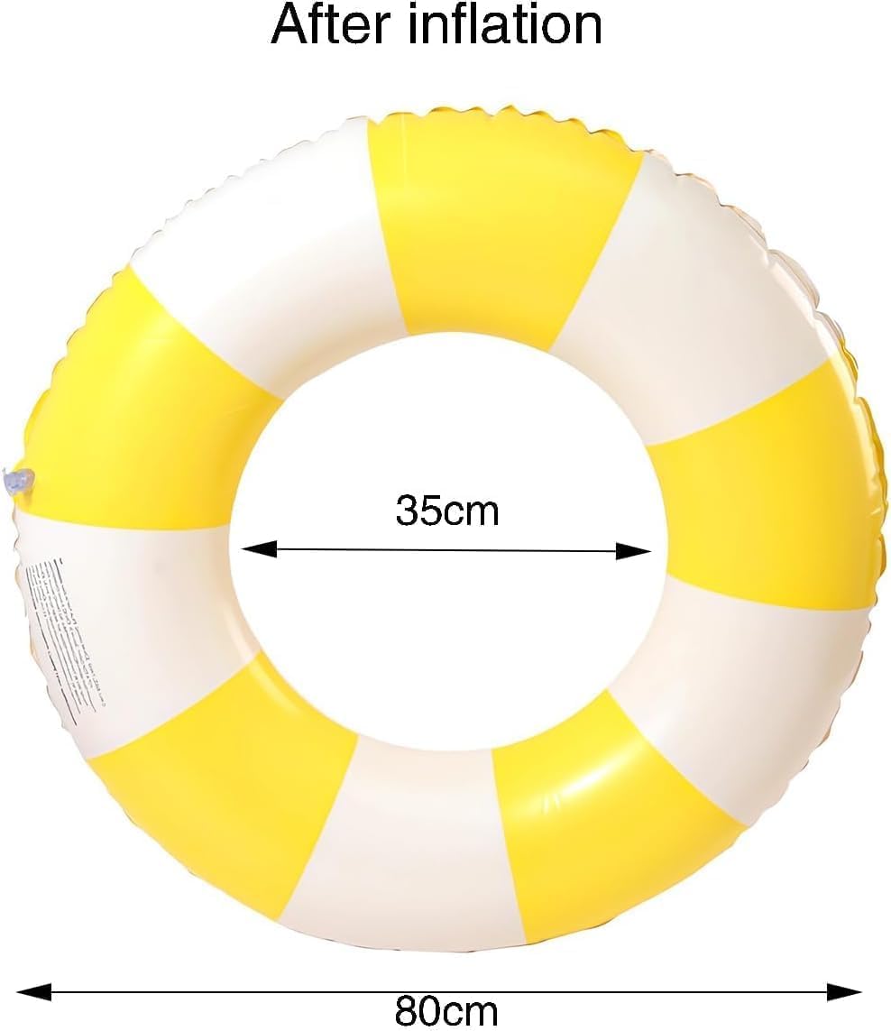 Anneau de Natation Gonflable Adulte, Anneau de Natation Bouée de Piscine, Bouée Gonflable Rétro Rayée, pour Les Vacances à la Plage et Les fêtes de Piscine
