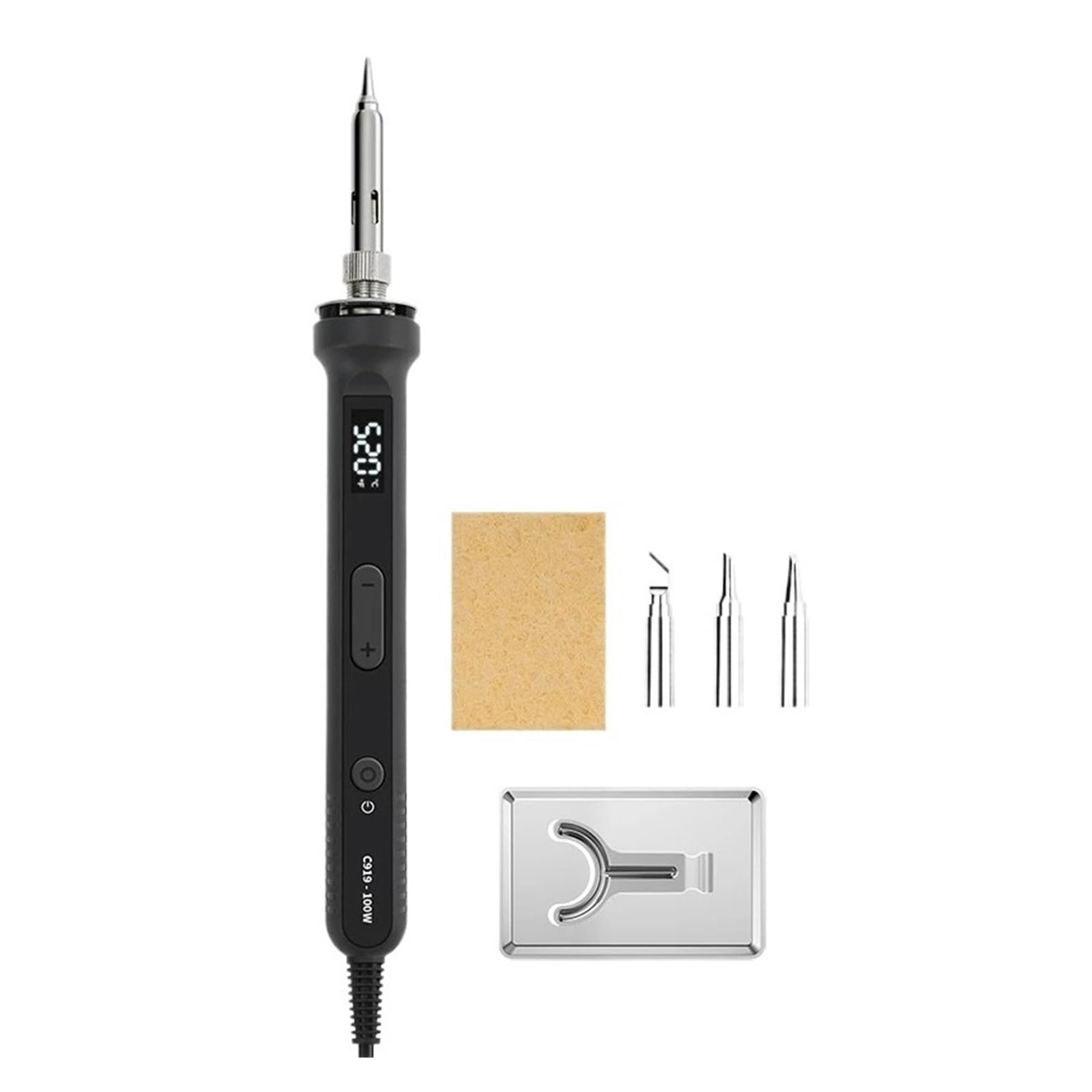 Set Di Saldatore Elettrico USB Da 100 W Con Temperatura Regolabile, Riscaldatore For Saldatura LCD Interruttore ON/OFF, Kit Elettronica Intelligente Riscaldamento Rapido(Black Set 1)