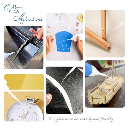 VooGenzek 100 Stücke 0.3mm Transparent Kunststoff Kleber Micro Tips, Kleber Extender Präzision Applikator, für Kunsthandwerk Hobby Projekte Labor Dispensing Klebstoffspender